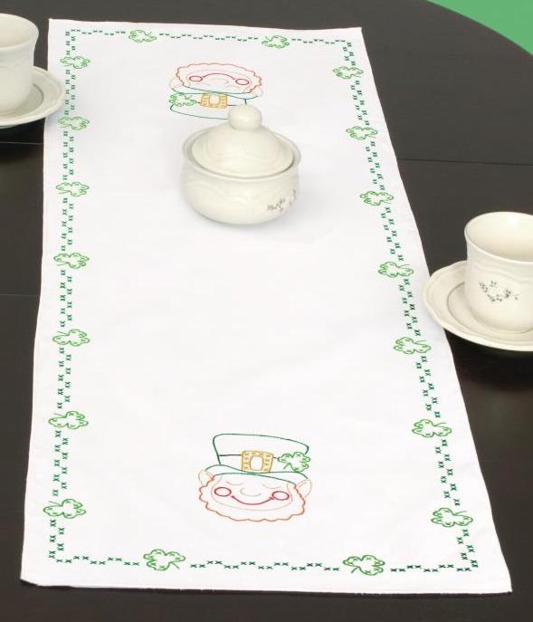 DIY Jack Dempsey St Patricks Day Stamped Cross Stitch Table Runner Scarf Kit